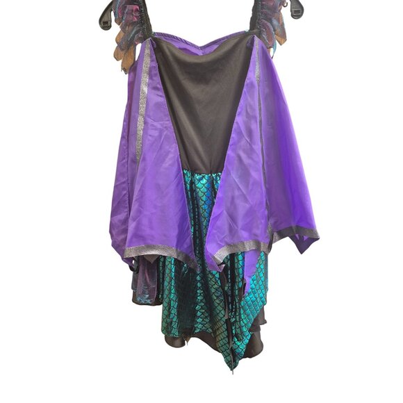 Target Girls Dragon Costume With Wings & Horns Purple/Teal Metallic Size L 100% - Picture 8 of 9